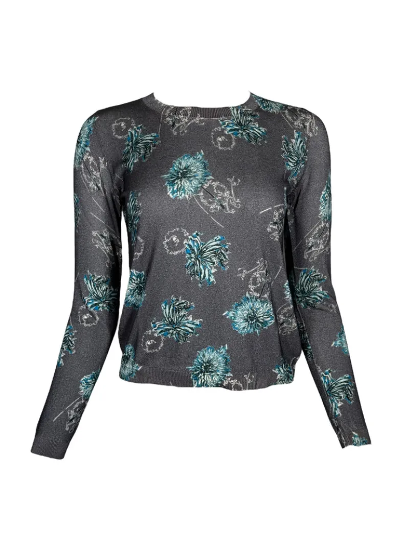 IN BED WITH YOU CREW SWEATER - GREY DAHLIAS