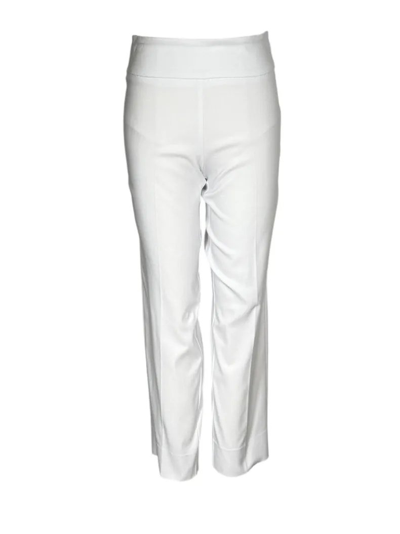 ESTELLE AND FINN BACK SLIT PULL ON PANT - WHITE PIQUE