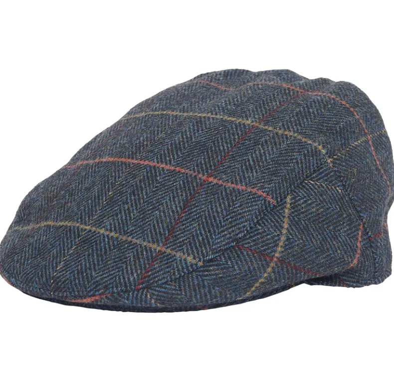 BARBOUR WILKIN FLAT CAP - NAVY HERRINGBONE