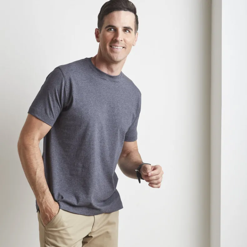 LEFT COAST TEE MEN'S LUXURY SHORT SLEEVE T-SHIRT - GRAY MELANGE