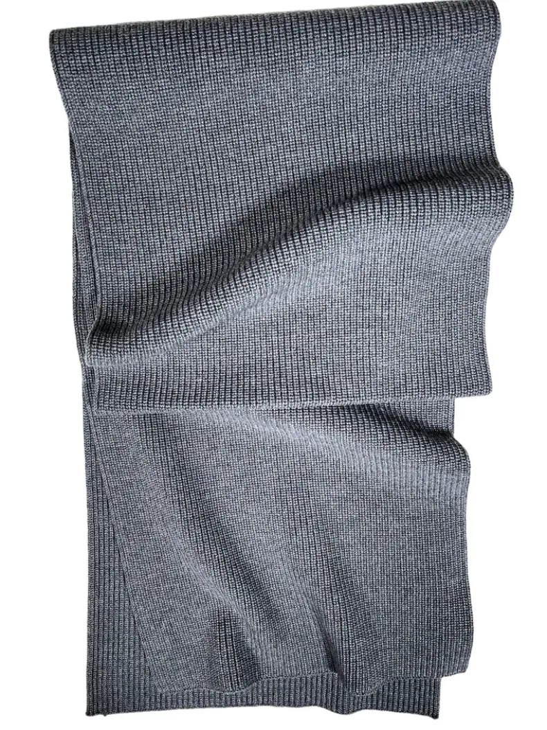 BUTTON DOWN RAIN WOOL SCARF - GREY