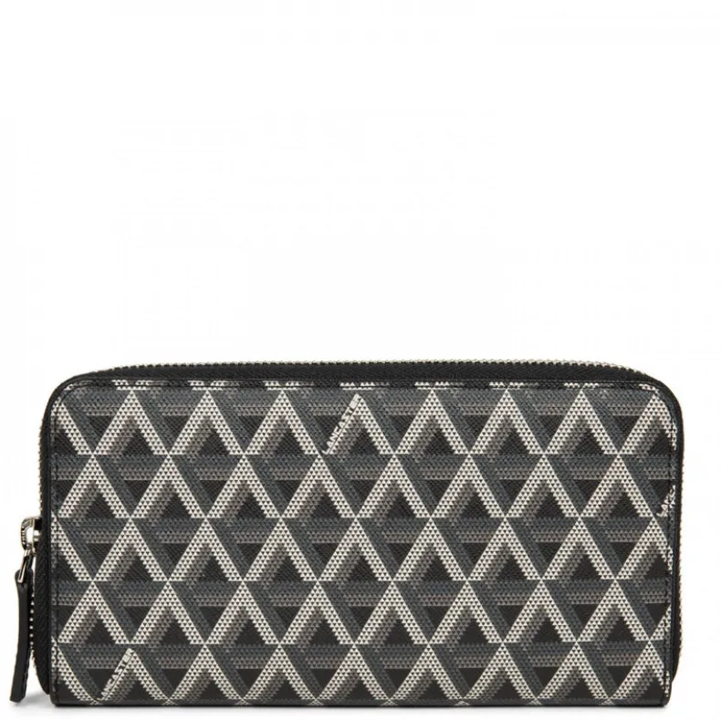 LANCASTER IKON ZIPPERED WALLET - BLACK