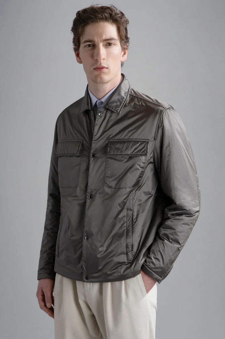 PAUL & SHARK MEN'S RIVIERA SHIRT JACKET - PLATINUM