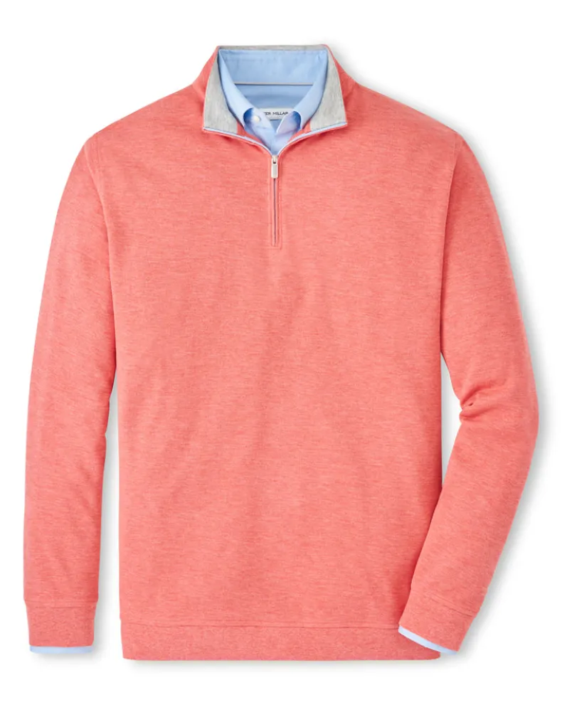 PETER MILLAR CROWN COMFORT PULLOVER SWEATER - GERANIUM