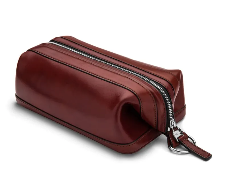 BOSCA 1911 10" ZIPPER UTILIKIT - DARK BROWN OLD LEATHER