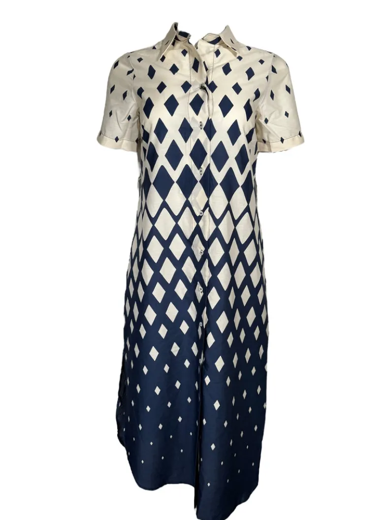VLT'S BY VALENTINA'S DIAMONDS DRESS - NAVY/WHITE