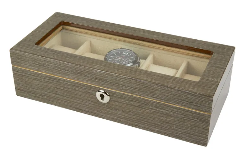 TIZO GLASS TOP WATCH BOX - GREY