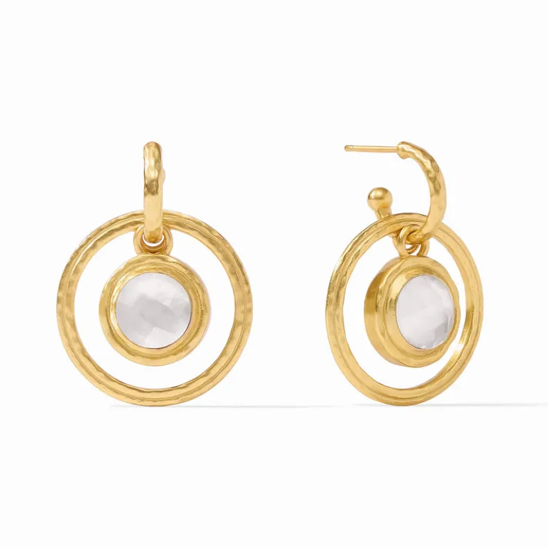 JULIE VOS ASTOR 6-IN-1 CHARM EARRINGS - IRIDESCENT CLEAR CRYSTAL