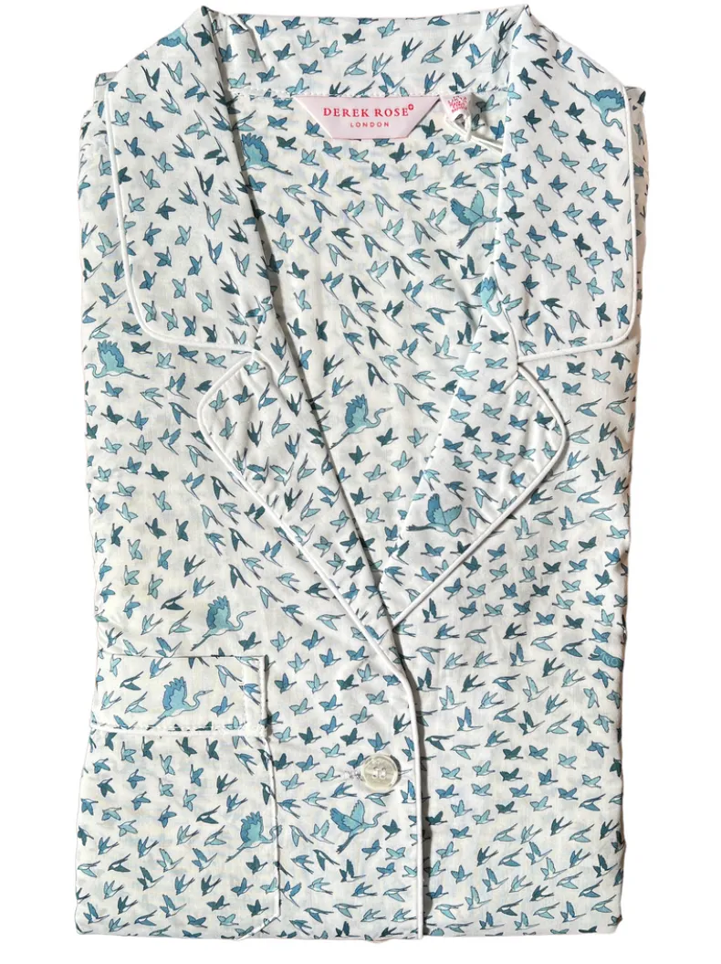 DEREK ROSE LEDBURY 58 WOMEN'S PAJAMA SET - WHITE