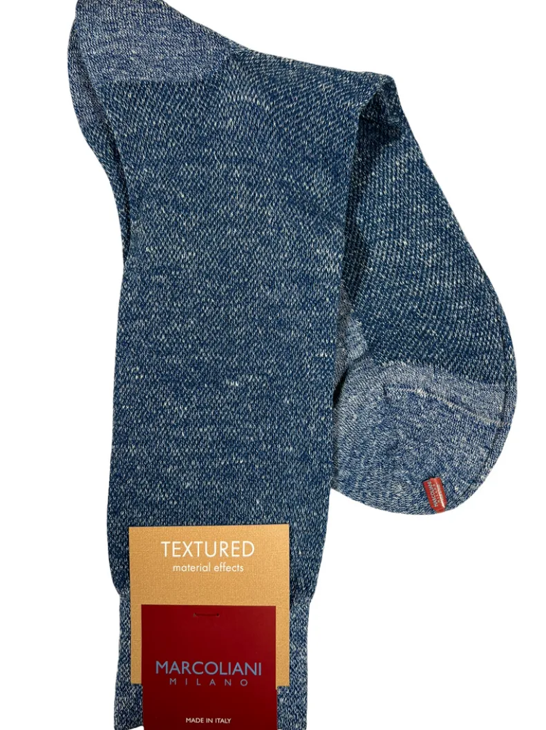 MARCOLIANI LINEN & COTTON PIQUE SOCK - AMALFI BLUE