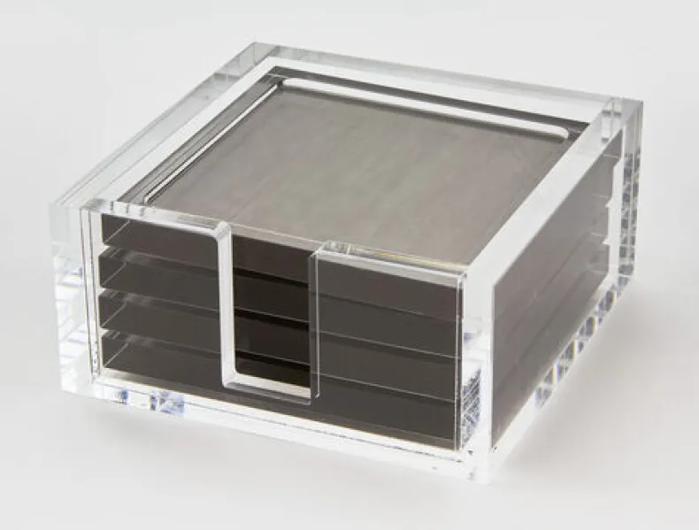 TIZO LUCITE COASTER SET - SILVER