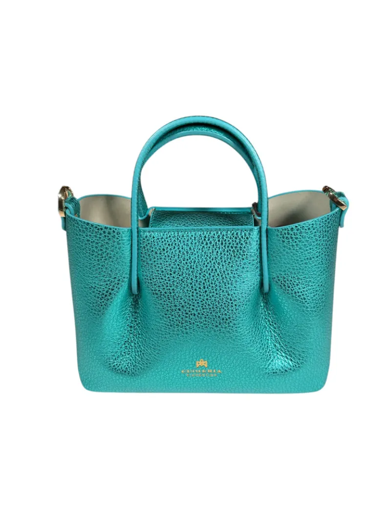 CUOIERIA FIORENTINA CANDY MINI TOTE - METALLIC TONIC