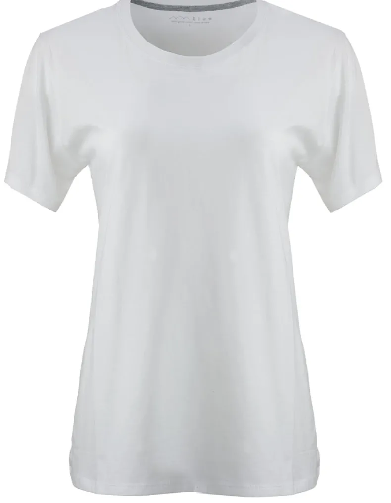 BLUE 1899 WOMEN'S PIMA COTTON T-SHIRT CREWNECK SHORTSLEEVE - WHITE