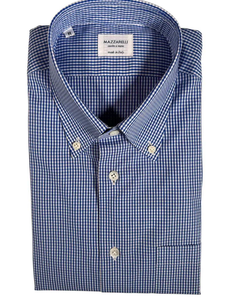 MAZZARELLI SPORT SHIRT - NAVY MICRO CHECK