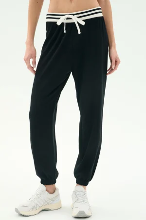 Sale Andie Oversized Fleece Sweatpant W/ Stripe Sweats & Tracksuits
