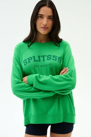 Fashion Andie Oversized Fleece Varsity Graphic Sweatshirt Sweats & Tracksuits