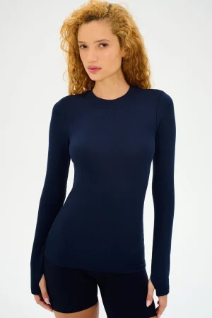 Sale Louise Rib Long Sleeve Tops & Tanks