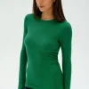 Hot Louise Rib Long Sleeve Tops & Tanks