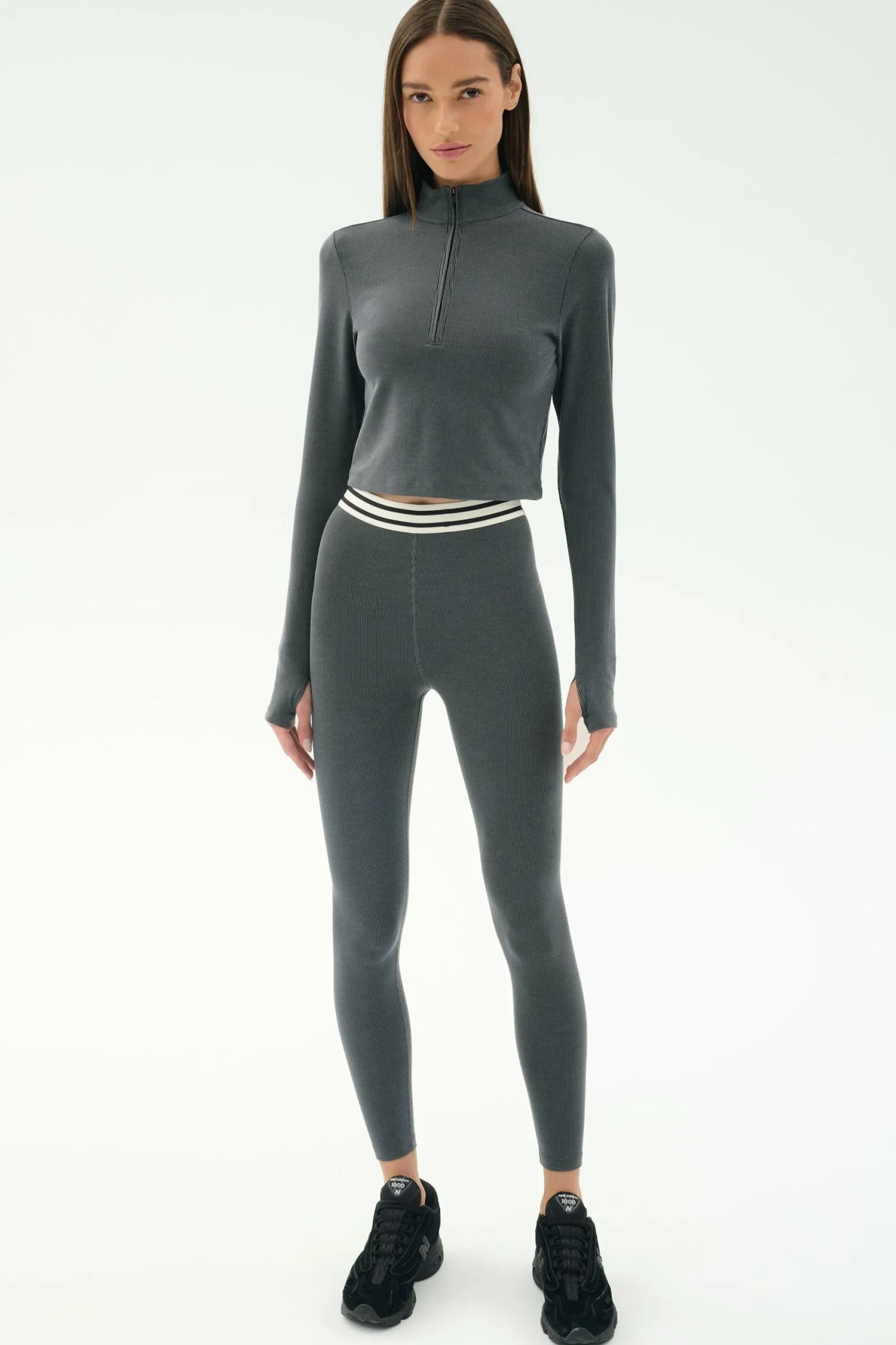 Outlet Stevie Active Rib Half Zip Outerwear|Tops & Tanks