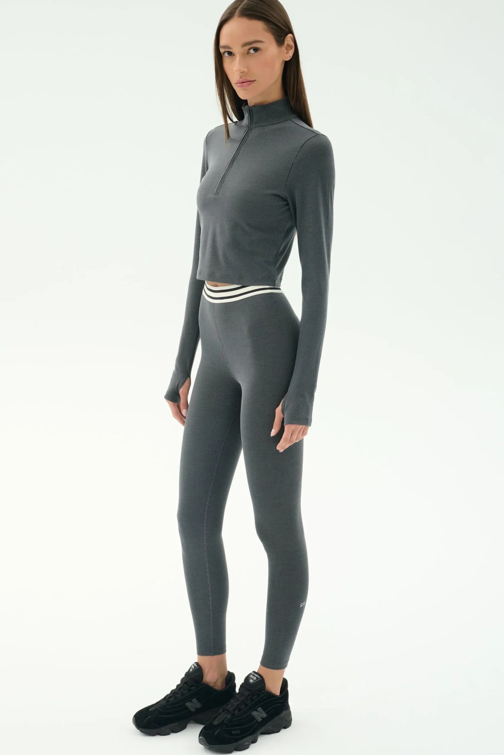 Outlet Stevie Active Rib Half Zip Outerwear|Tops & Tanks